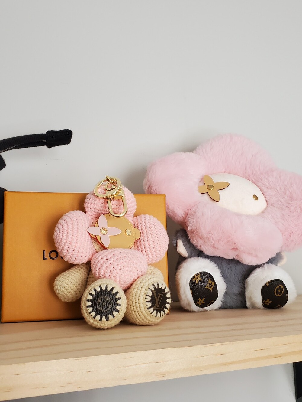 Plush Pink and Cream Flower Toy Keychain And Plush